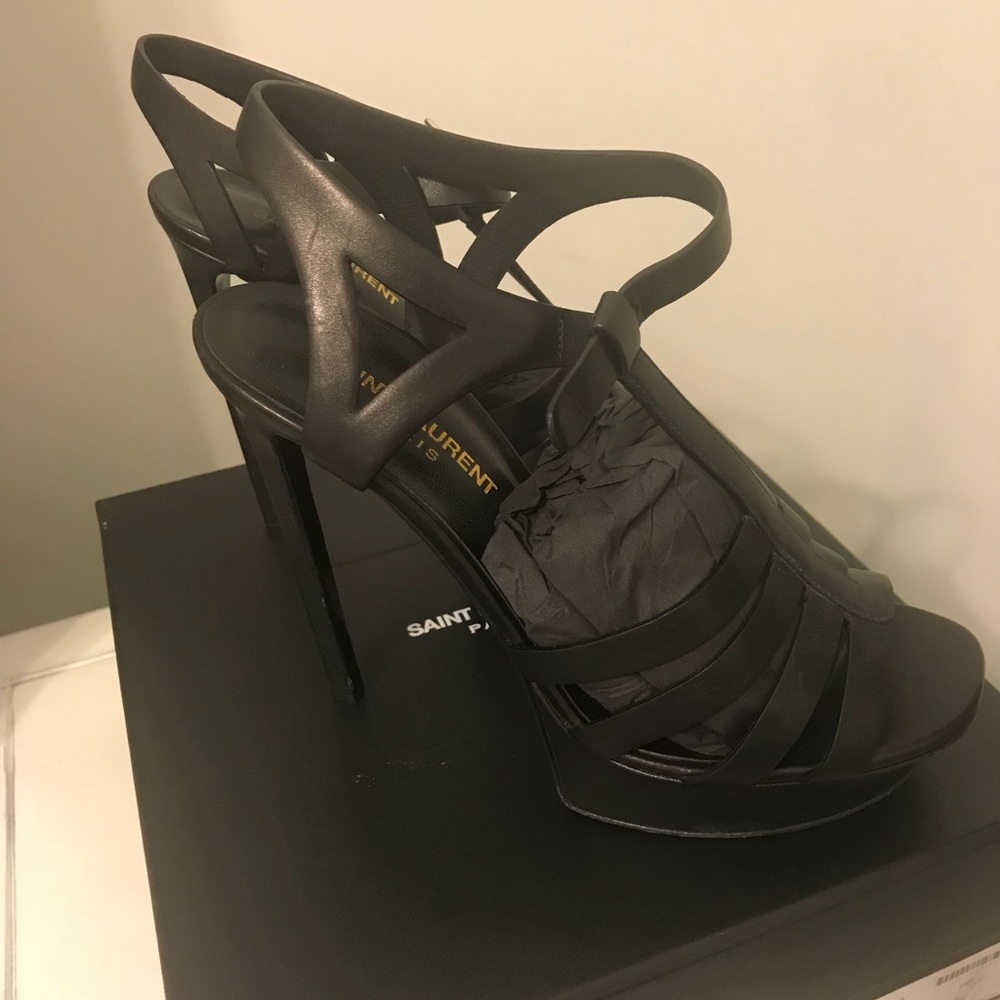 Saint Laurent Bianca heel - size 8 black leather - Picture 5 of 5